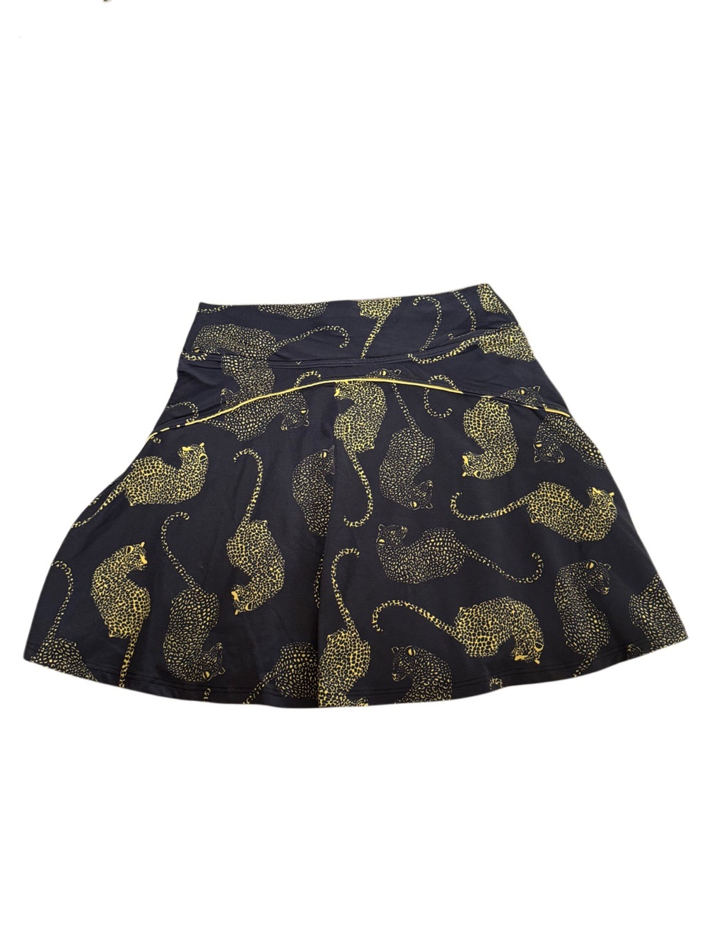 Dona Jo Athletic Tennis Golf Animal Print Cheetah Skirt Size 1 Blue Gold